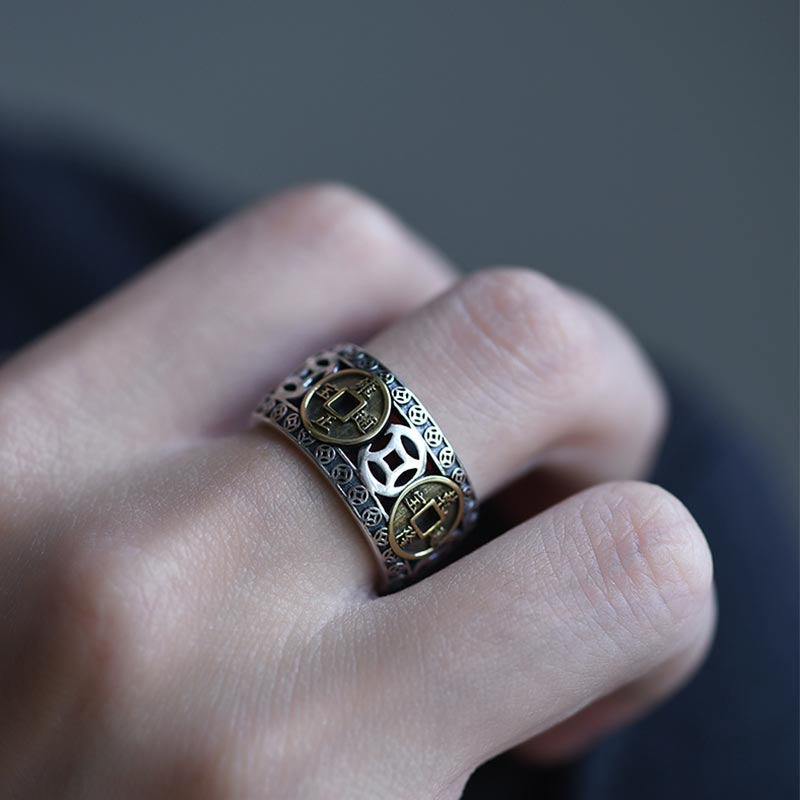 Verstellbarer Chavri-Fünf-Kaiser-Münzen-Balance-Ring