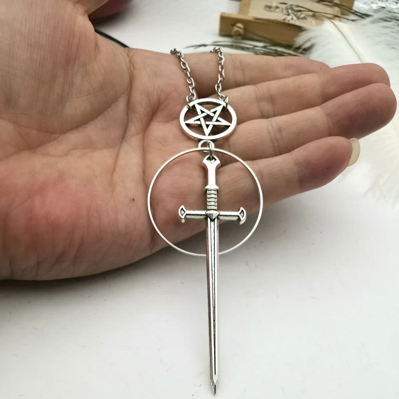 Free Heute Witch S Rites Pentagram Anhänger Die Heilige Schwertkette
