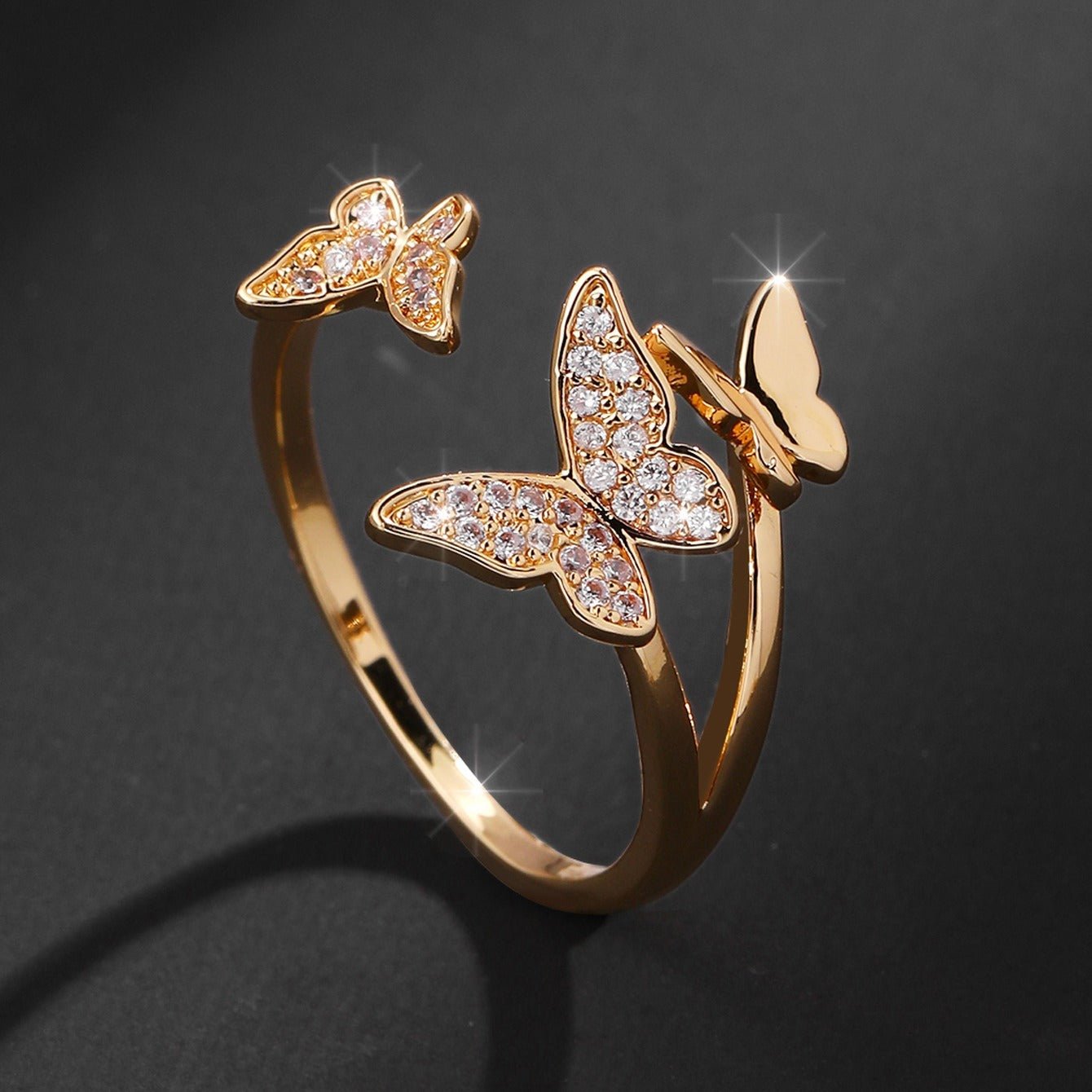 Claribel 18K Gold Plattierter Schmetterlingsring