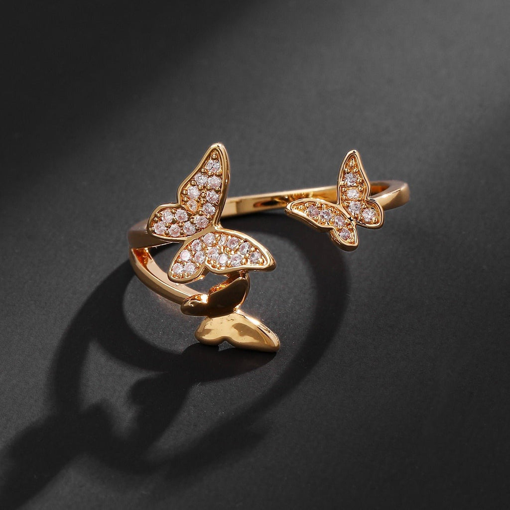 Claribel 18K Gold Plattierter Schmetterlingsring