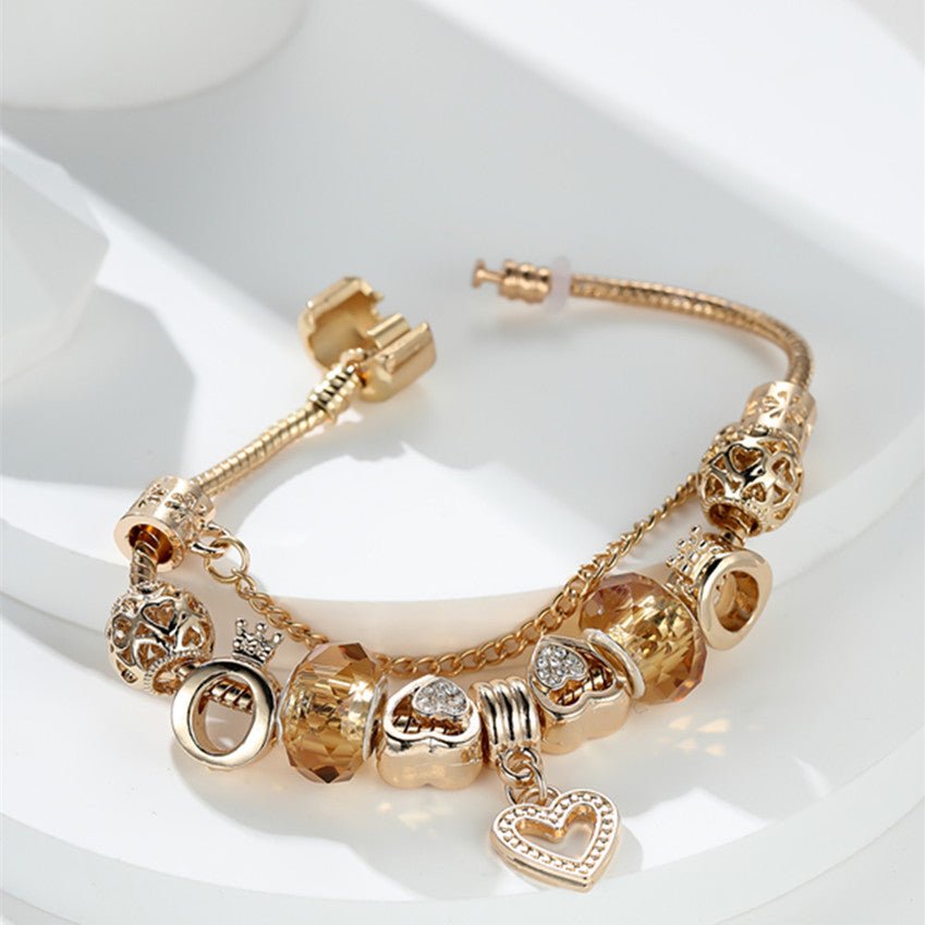 Korallen Y2K Gold Charme Armband