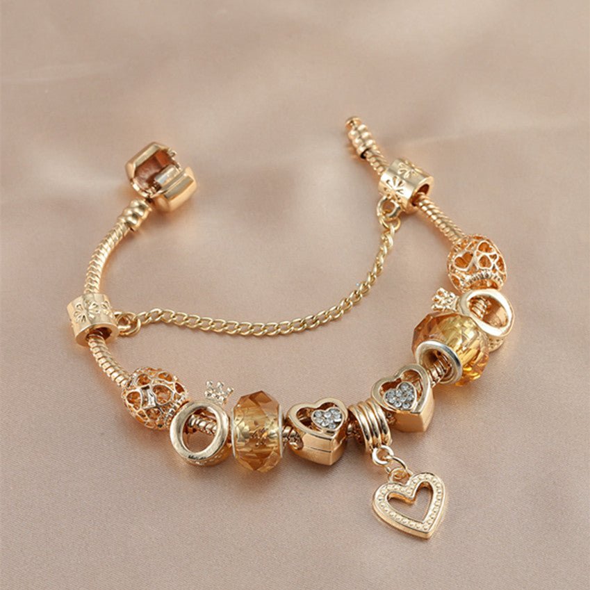 Korallen Y2K Gold Charme Armband