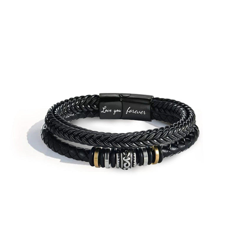 Armband aus geflochtenem Leder "Love You Forever