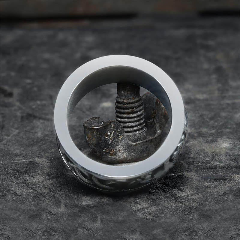 Fenris Wolf Edelstahl Viking Ring