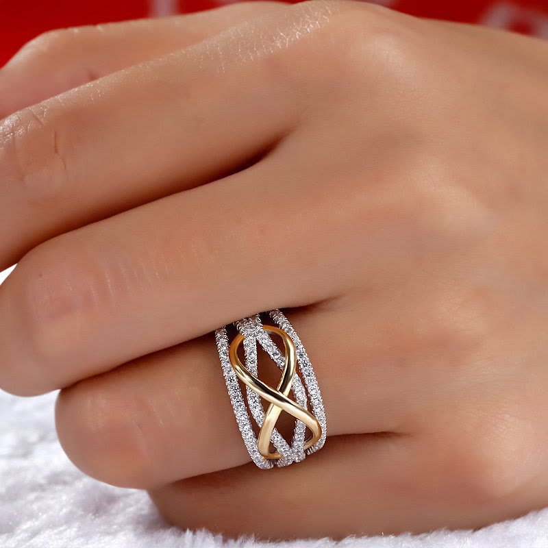 Für Immer Liebe Infinity Bowknot Zirkon Ring