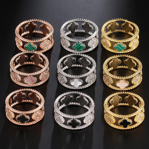 Kreativer Vier Blattklee Lucky Ring