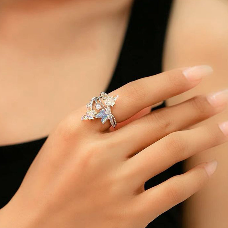 Kostenlos Smart Flying Butterfly Emaille Ring