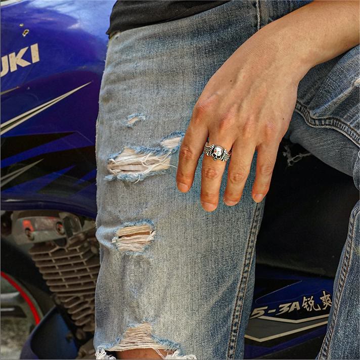 925 Sterling Silberschädel Ring Ring