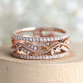 Blumendesign 3 Stück Verlobungszirkon Ring
