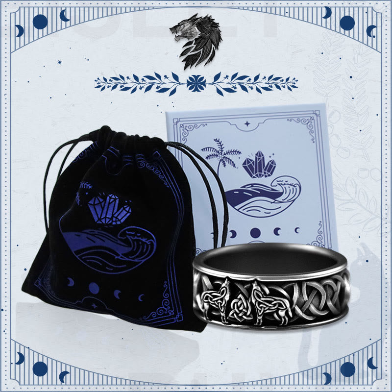 Fenris Wolf Edelstahl Viking Ring