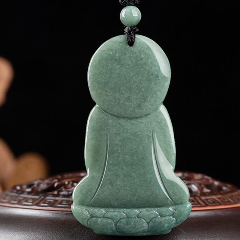Chavri Amitabha Buddha Jade Amulett Halskette mit Mitgefühl