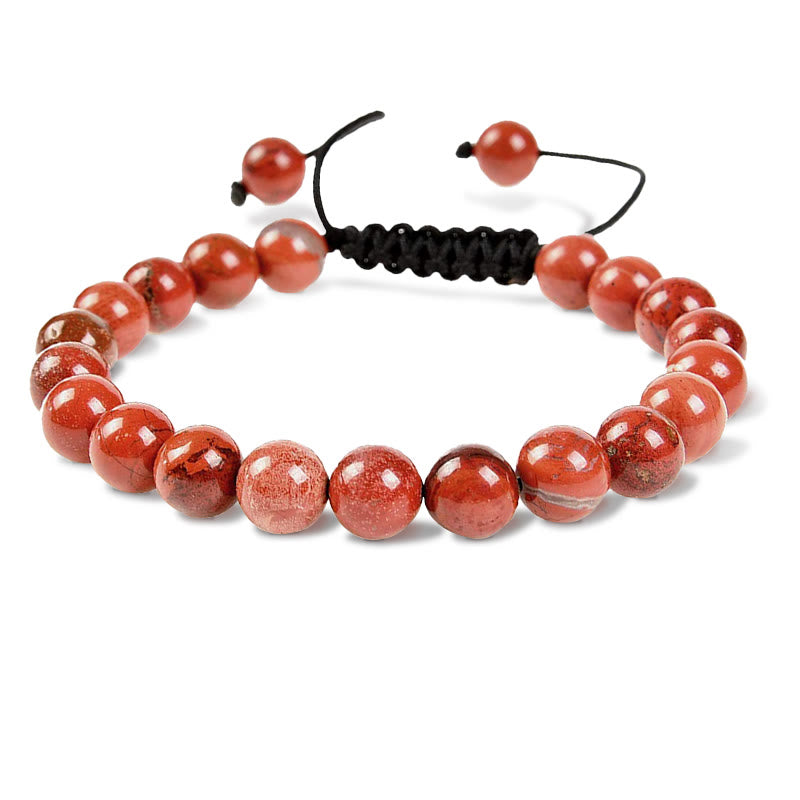 Chavri Natürliche Heilkraft Edelstein-Kristallperlen, Unisex, verstellbares Makramee-Armband