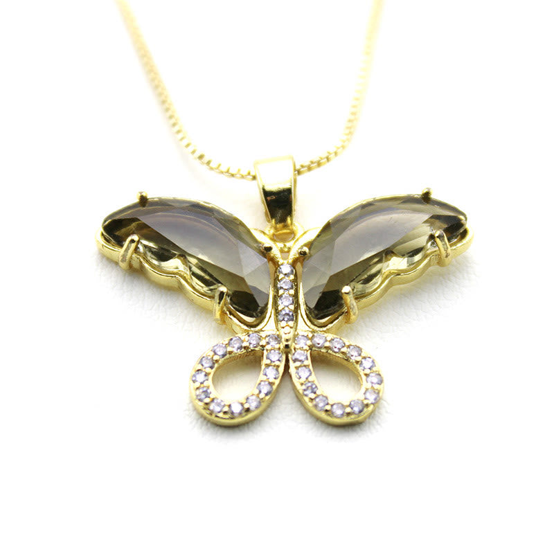 Kristallglas Schmetterling Halskette