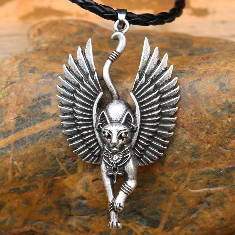 Antike Ägyptische Bastet -Statue -Katzenkette