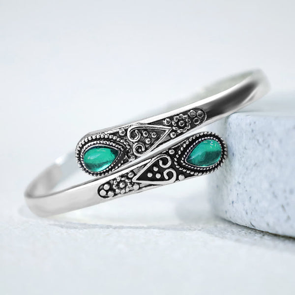 Chavri Zirkon Wassertropfen Muster Heilung Manschettenarmband Armreif