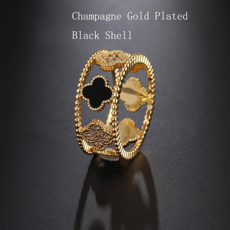 Kreativer Vier Blattklee Lucky Ring