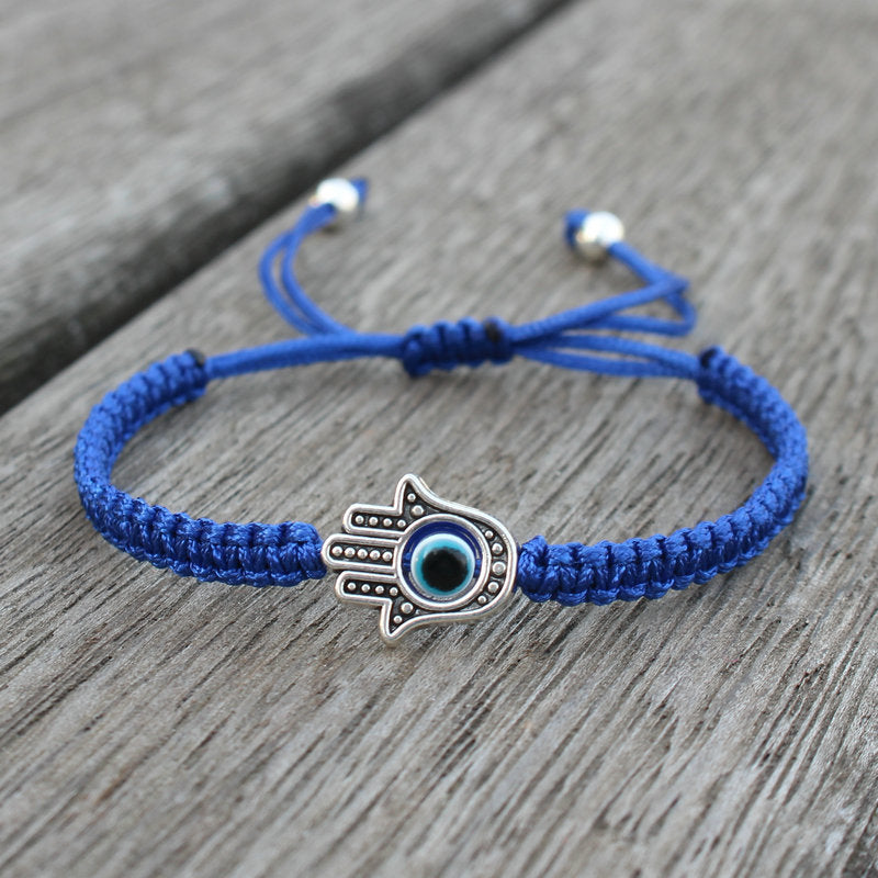 Handgefertigtes Chavri-Armband mit Hamsa-Symbol, Schutz und Glück