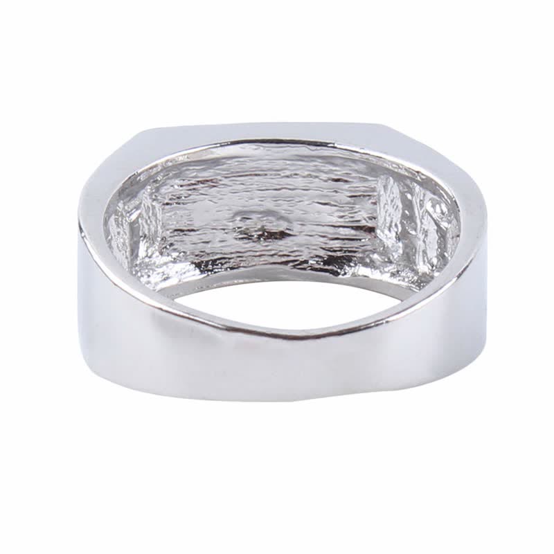 Klassiker Quadratischer Schwarzer Signet Ring