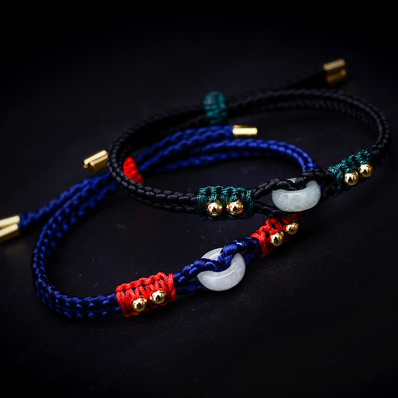 Chavri Rundes Peace-Schnalle-Jade-Überfluss-Reichtum-Schnur-Armband
