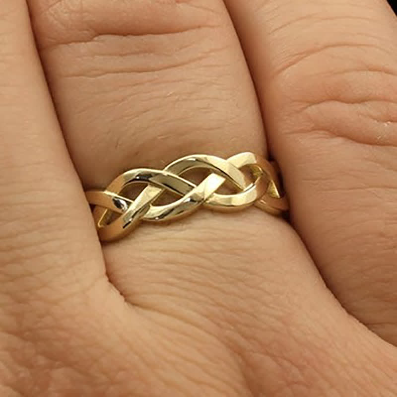 Antike Gold Geflochtene Wrap Openwork Ring