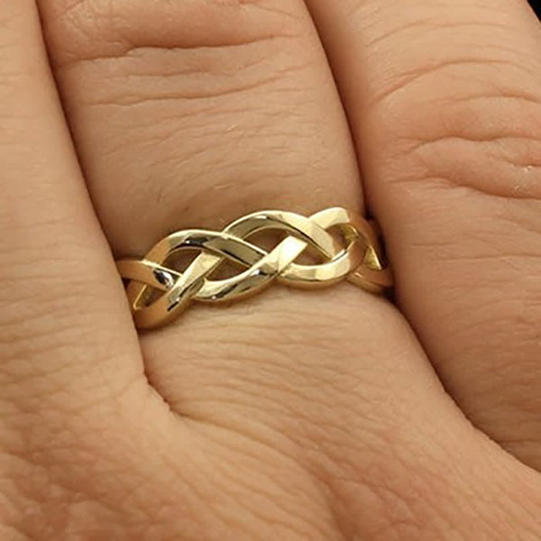 Antike Gold Geflochtene Wrap Openwork Ring