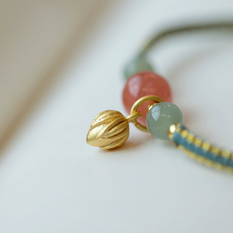 Chavri rotes Achat-Jade-Lotus-Selbstvertrauen, ruhiges Schnurarmband