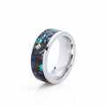 Zerkleinerter Opal Abalone Wolfram -Carbidring