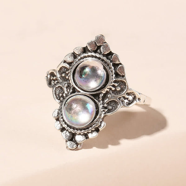 Friedensquelle Double Moonstone Ring