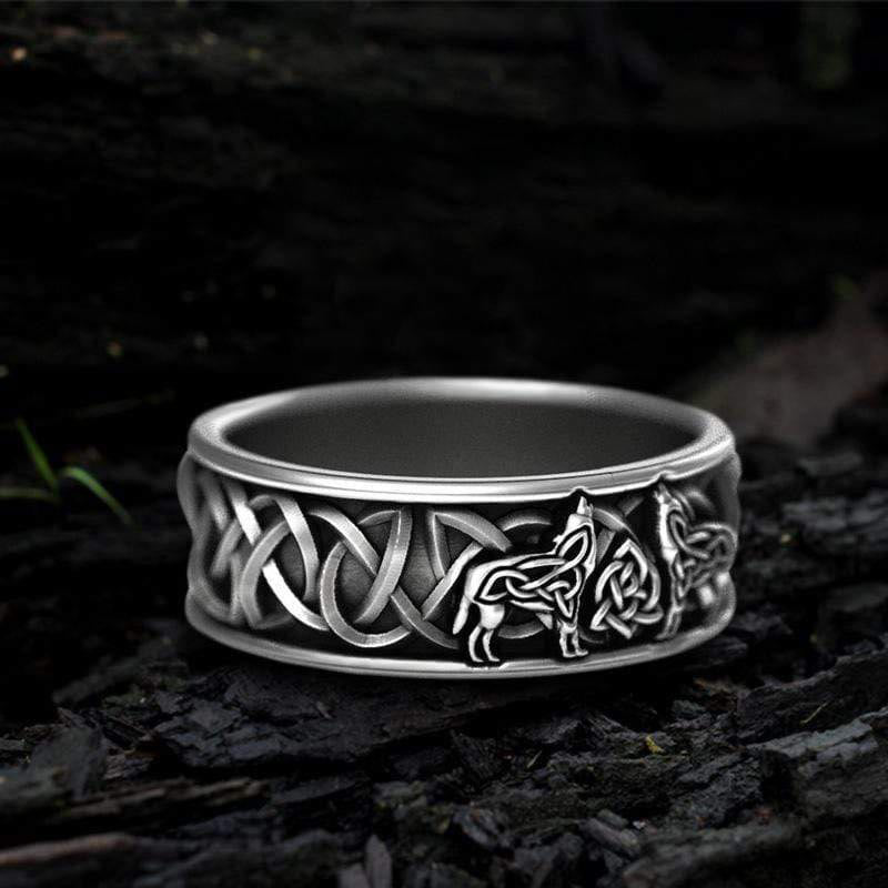 Fenris Wolf Edelstahl Viking Ring