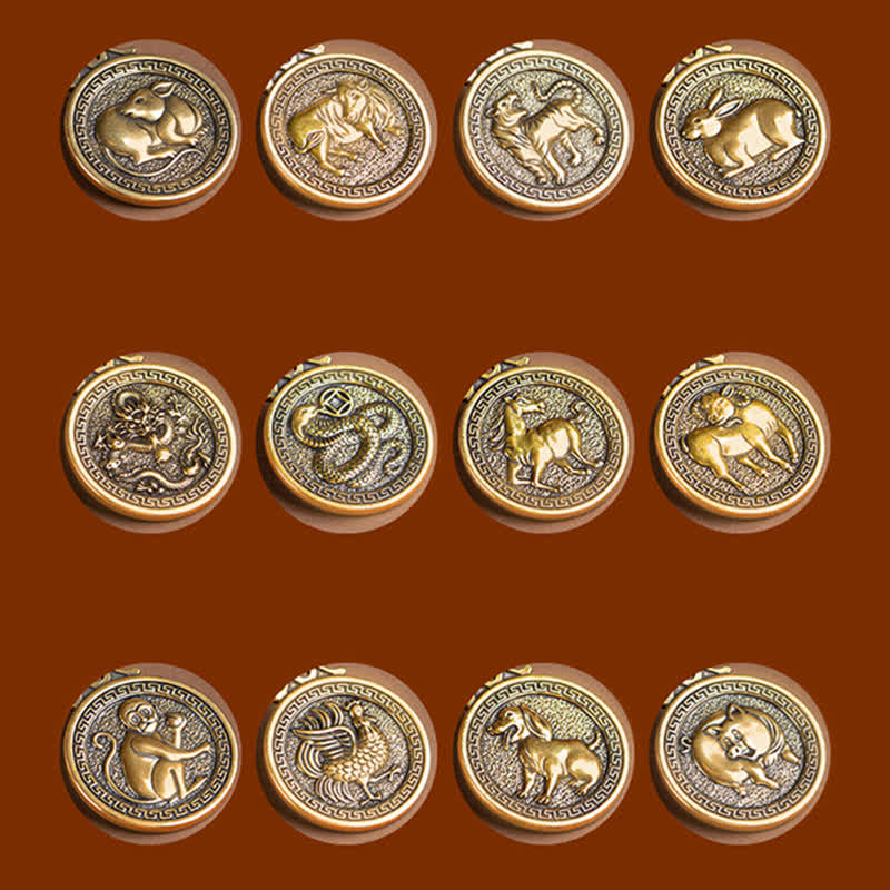 Chavri Halskette mit 12 chinesischen Sternzeichen, Segen, Reichtum, Glück