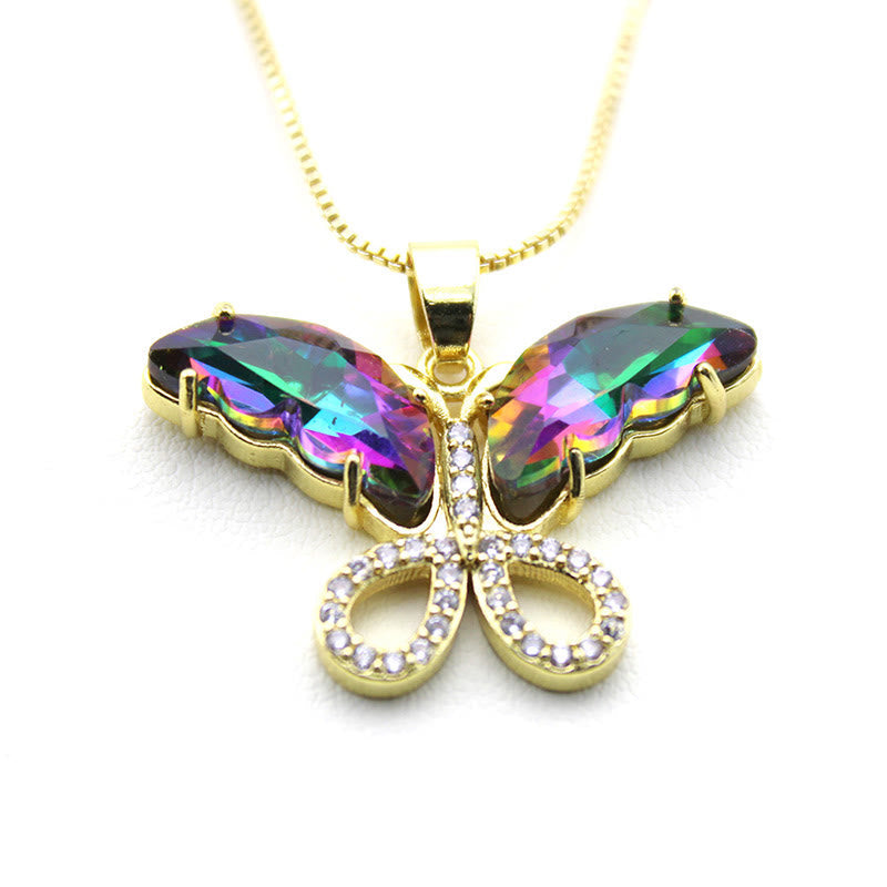 Kristallglas Schmetterling Halskette