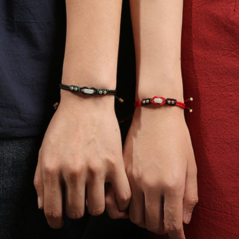 Chavri Rundes Peace-Schnalle-Jade-Überfluss-Reichtum-Schnur-Armband