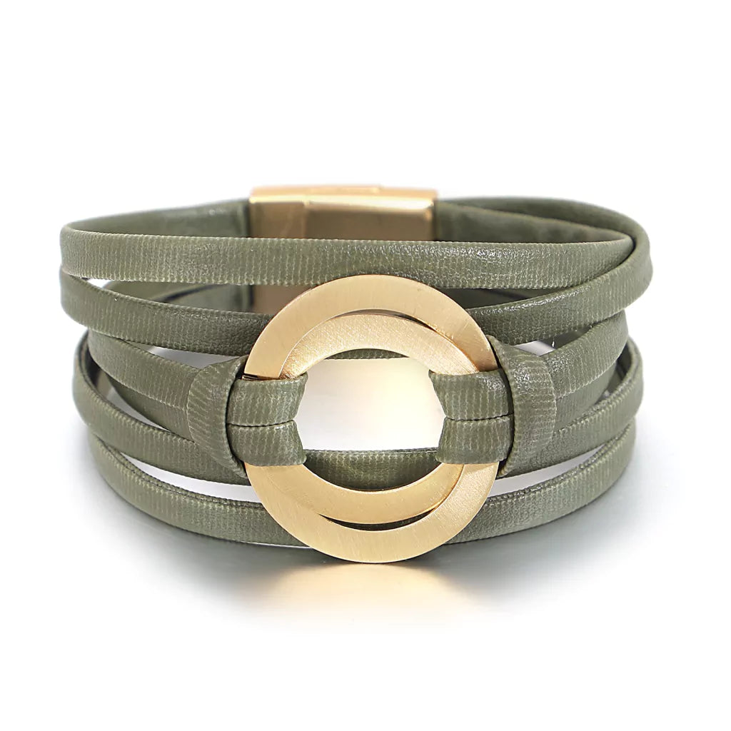 Böhmisches Doppelkreis-Lederarmband