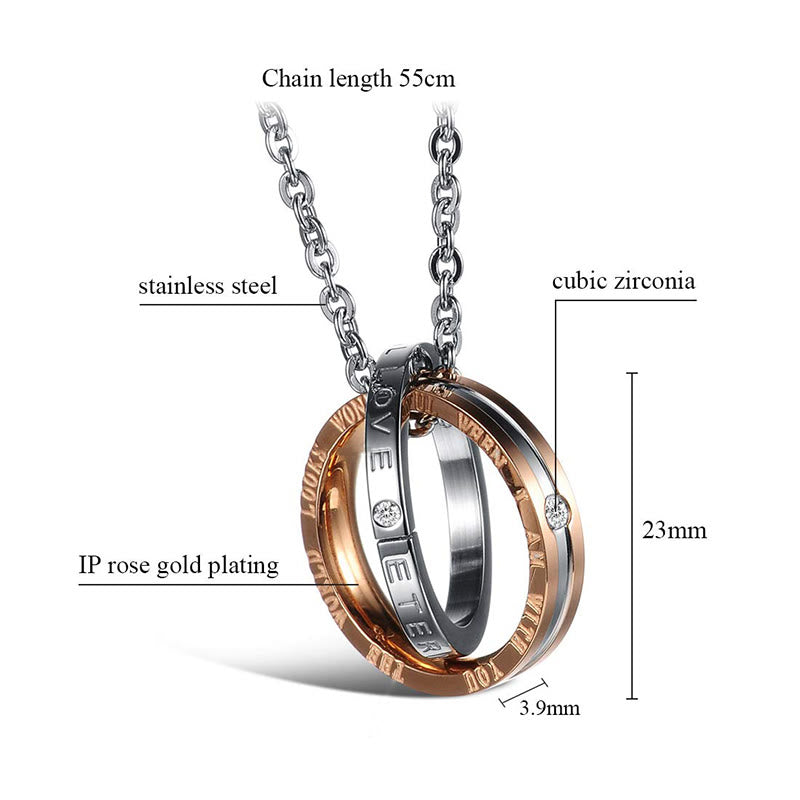 Ewige Liebe Paar Zirkon Halskette