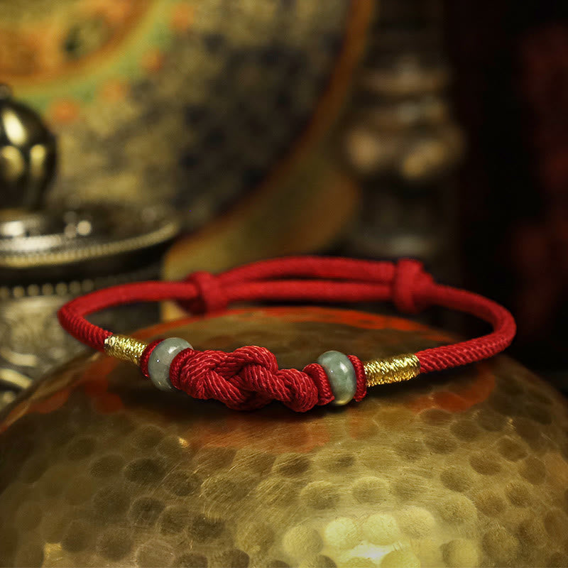 Chavri Red String Jade Glück Glücksknoten geflochtenes Paararmband