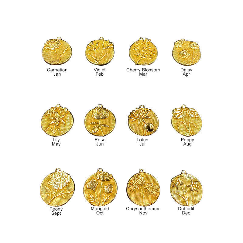 Fein Gravierte Geprägte Geburtsblume