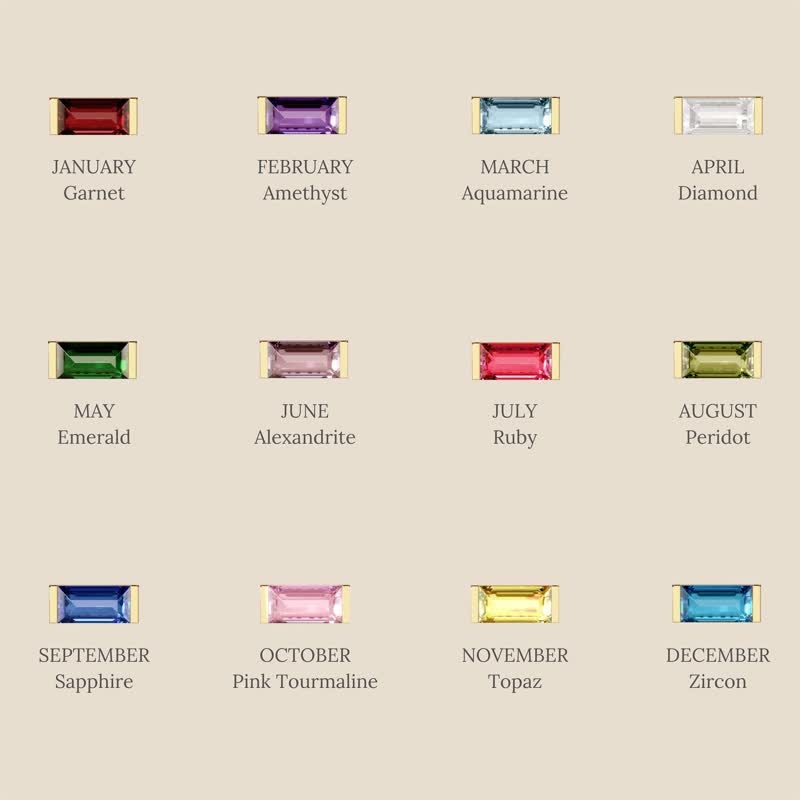 Zierliche Einfache Baguette Geburtssteinring