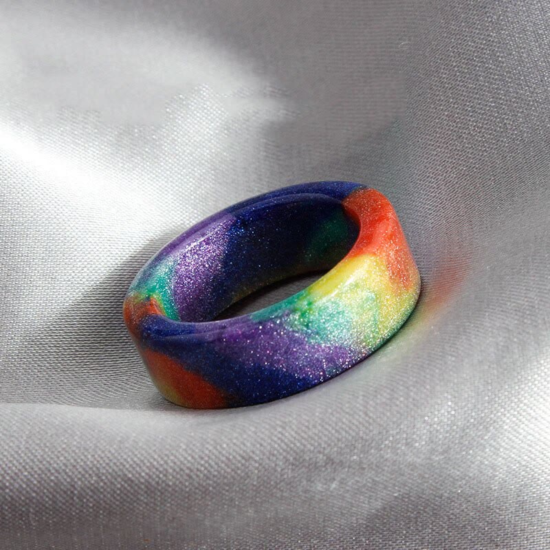 Galaxy Regenbogen Glänzender Harzring