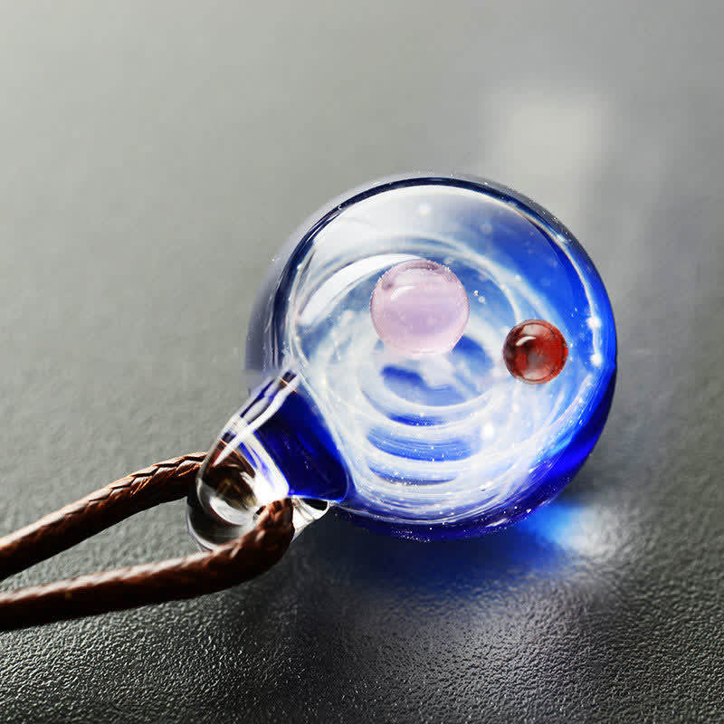 Kosmische Nebel -Element -Glas Halskette