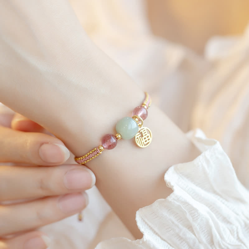 Chavri rotes Achat-Jade-Lotus-Selbstvertrauen, ruhiges Schnurarmband