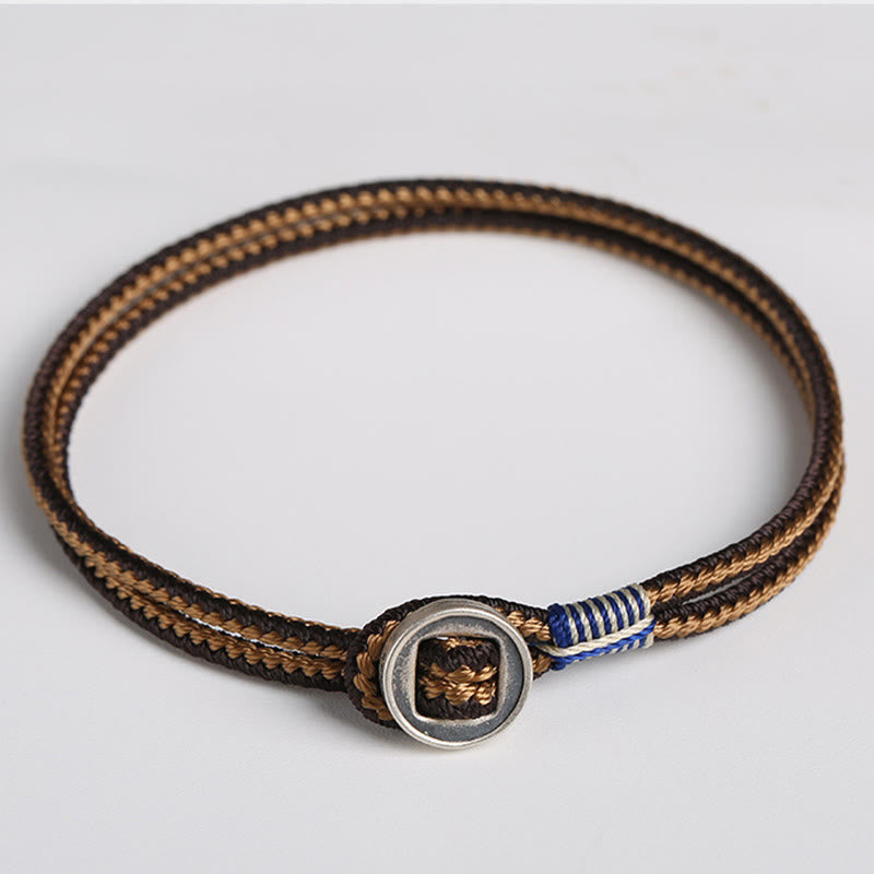 Handgefertigtes Chavri-Armband aus 925er-Sterlingsilber mit Knopfschutz