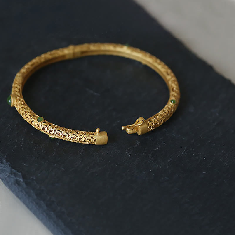 Chavri Cyan Jade Kupfer verheißungsvolle Wolken Calm Healing Armband Armreif