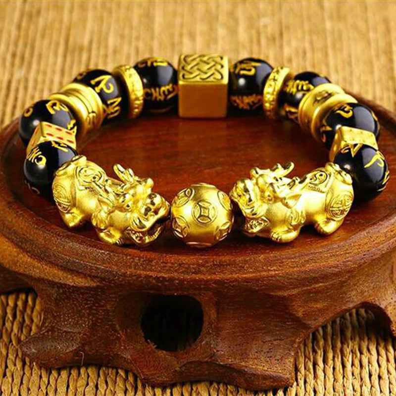 Chavri FengShui Obsidian PiXiu Reichtumsarmband