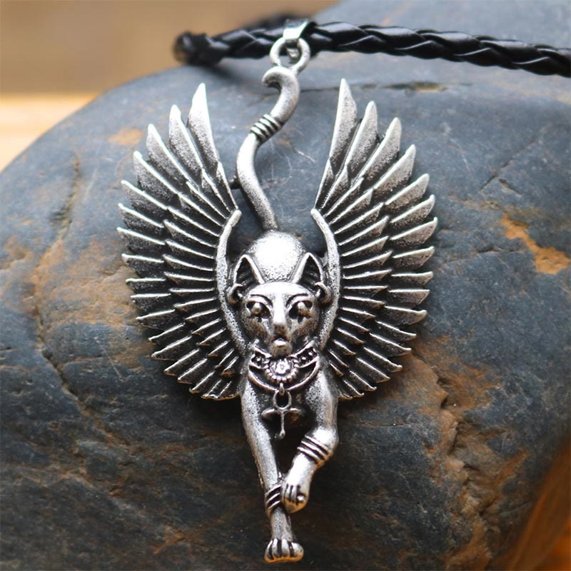 Antike Ägyptische Bastet -Statue -Katzenkette
