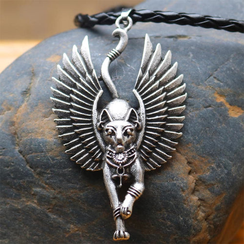 Antike Ägyptische Bastet -Statue -Katzenkette