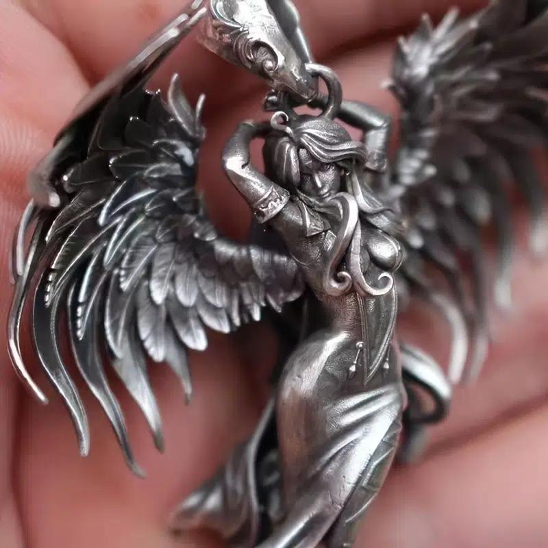 Verwurzelt In Der Liebe Retro Angel Wings Halskette