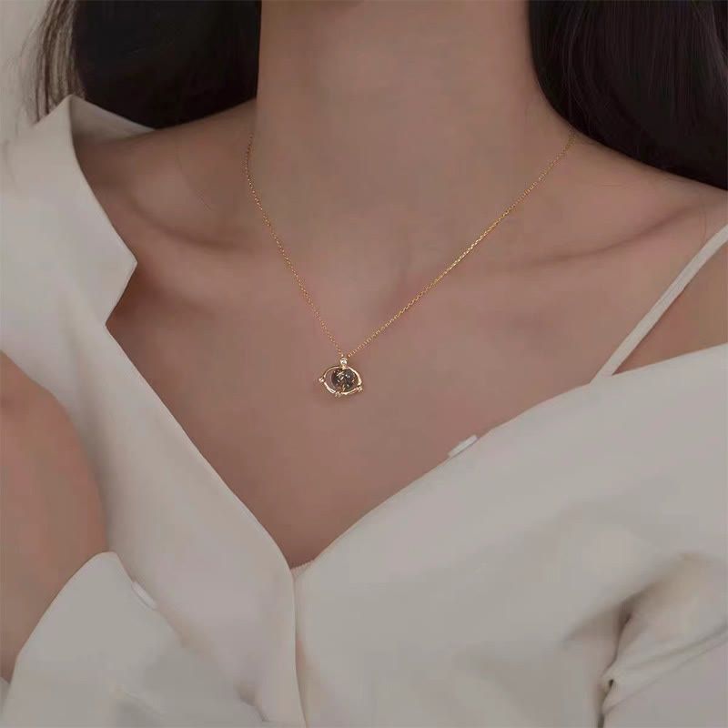 Zarter Blauer Planet Mit Sternen Halskette