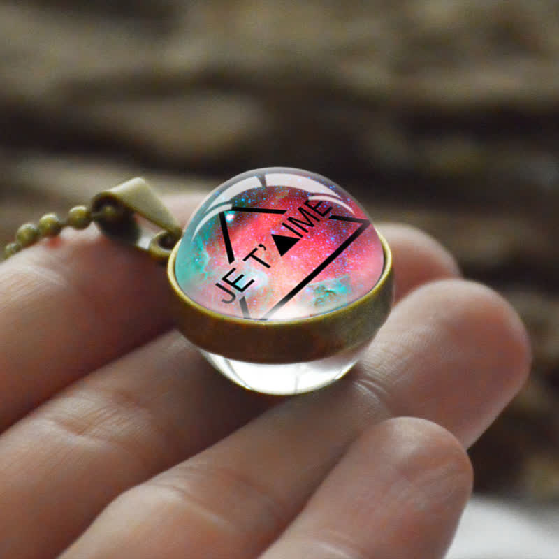 Kreativer Glaball -Mondstern Halskette