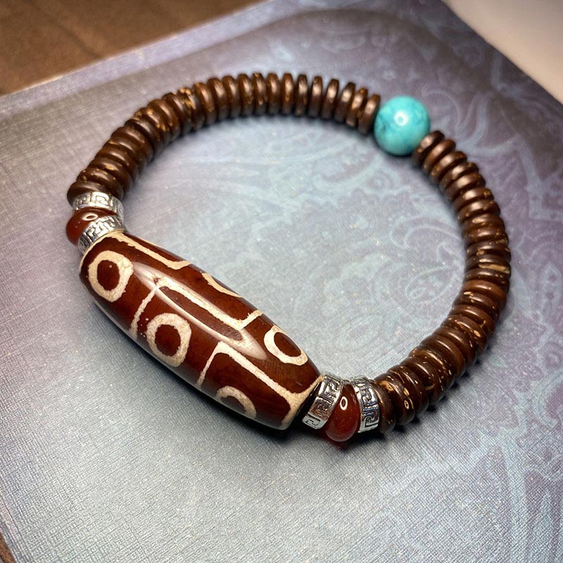 Chavri tibetisches Neun-Augen-Dzi-Perlen-Reichtumsarmband