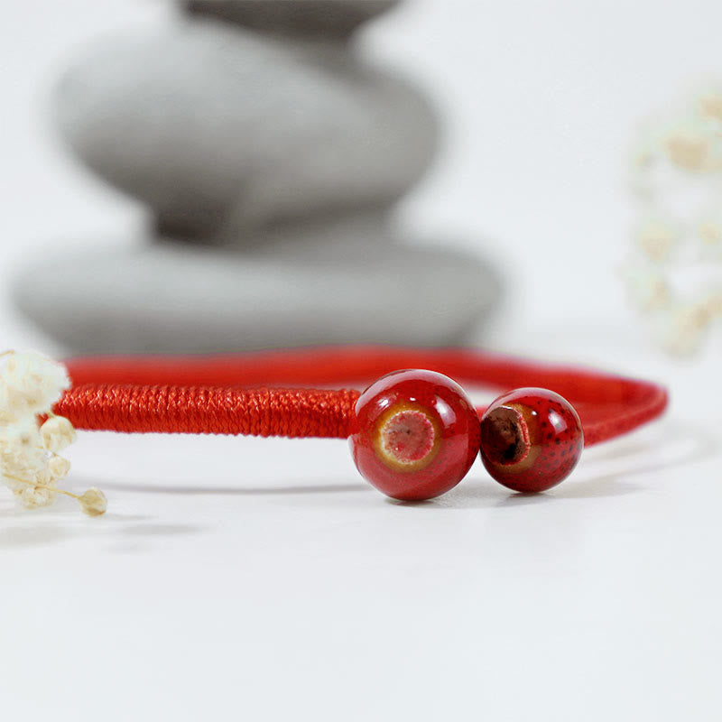Chavri FengShui Lucky Red String Keramikarmband
